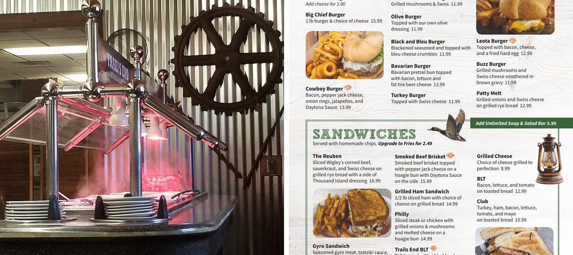Trails End Restaurant and Pizzeria Menu